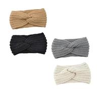 ARTSEWPLY Bandeau Tissé Chaud 4Pcs de Protection Auditive Largeur Élastique pour Hiver Accessoire de Mode Confort Doux Pratique pour Sorties en Froid
