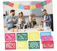 ARTSEWPLY Bannière Jour des Morts Non Tissé Colorée Décoration Festive Mexicaine pour Fête Intérieure et Extérieure avec Motifs Traditionnels