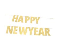 ARTSEWPLY Bannière Nouvelle Année Dorée Papier Brillant Décoration Suspendue pour Fête Du Nouvel An Guirlande Alphabet Happy Year Accessoire Photo et Ambiance Festive