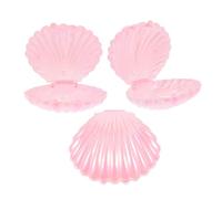 ARTSEWPLY Boîte à Bijoux en Coquillage Petit Format, Lot de 3 Boîtes à Articles Divers en Plastique Nacré Rose, Coffret Porte-bijoux Multifonction pour Mariage et Fête, Rangement Décoratif