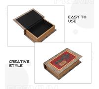 ARTSEWPLY Boîte de Rangement de Livre Vintage Petit Format en Bois Compartiment Secret pour Bijoux et Argenté Décor Rétro Réaliste Coffre-Fort Décoratif pour Bureau et Maison Rangement