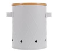 ARTSEWPLY Boîte de Rangement pour Légumes Respirante Moyenne Bac de Stockage pour Pommes de Terre Oignons et Ail Matériau Solide avec Couvercle Bambou pour Organisation la Cuisine et