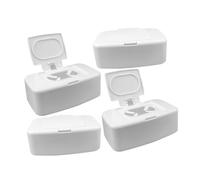 ARTSEWPLY Boîte de Rangement pour Lingettes Humides Rechargeable en Plastique Pp Blanc, Facile à Nettoyer, Lot de 4, pour Chambre Bébé et Table à Manger