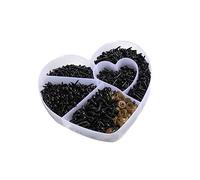 ARTSEWPLY Boîte de Yeux et Nez pour Jouets Animaux DIY Multi Accessoires Amigurumis Noirs avec Fixation Arrière Kit Créatif pour Poupées et Décorations Artisanales