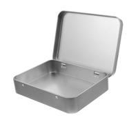 ARTSEWPLY Boîte en Fer-blanc avec Couvercle à Charnière Rectangulaire Argentée Stable et Facile à Nettoyer, Rangement Domestique