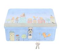 ARTSEWPLY Boîte Métallique Décorative à Serrure Avec Clé Coffret De Rangement Vintage Étain Robuste Avec Couvercle Pour Bijoux Et Petits Objets Sur Bureau De Taille Importante