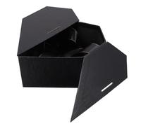 ARTSEWPLY Boîte Présent de Cœur Noire avec Nœud Étui à Clapet Portable pour Mariage et Fête Coffret Romantique Léger pour Bonbons Bijoux et Petits Objets 1 Ensemble Paquet à Main