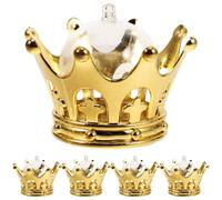 ARTSEWPLY Boîtes à Dragées Forme Couronne 12 Pièces Plastique Doré Finition Électrolytique Rigide pour Mariage Fêtes Présents Événementiels