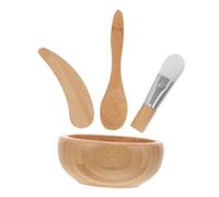 ARTSEWPLY Bol à Masque Facial Bois Bâtonnet Mélangeur Et Pinceau Ensemble Complet Pour Fabrication De Masques Maison