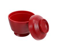 ARTSEWPLY Bol à Soupe Miso Japonerie en Plastique 9,3x9 Cm avec Couvercle Bol à Riz et Ramen Support à Soupe Ménager Simple et Fonctionnel pour Usage Quotidien et Repas Japonerie