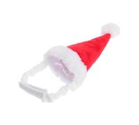 ARTSEWPLY Bonnet De Noël en Peluche Rouge Uni à Bande Ajustable pour Petits Animaux, Chapeau Chaud Et Confortable pour Chien, Chat Et Hamster, Accessoire De Fête Hiver