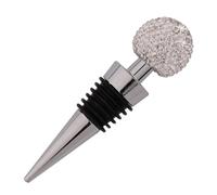 ARTSEWPLY Bouchon de Vin Alliage avec Boule Cristal et Strass Blanc Étanche et Réutilisable pour Bouteilles de Vin Bière Vinaigre Design Élégant pour Bar et Fête