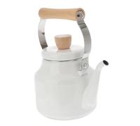 ARTSEWPLY Bouilloire Émaillée pour Cuisinière à Gaz et Induction Théière Japonaise Résistante Haute Température pour Thé Café et Vin Chaud avec Bec Fin Ergonomique Blanc