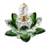 ARTSEWPLY Bouteille Verre Rechargeable Lotus Verte Flacon Parfum Décoratif Étanche pour Maison Rangement Cosmétique Réutilisable Cadeau Féminin Élégant