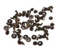 ARTSEWPLY Boutons-pression en Alliage de Zinc Bronze Rétro 10 Pcs avec Base, Fermoirs pour Paquet et Portefeuilles, Accessoires Couture DIY Motif Cheval, Fermeture Solide et Décorative
