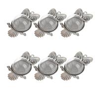 ARTSEWPLY Breloques Hibou en Alliage et Verre 25mm, Lot de 6 Pièces | Création de Bijoux et Pendentifs Diy, Finition Argentée, Usage Décoratif pour Déménagement et Ornements