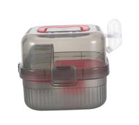 ARTSEWPLY Cage de Transport Portable pour Petits Animaux Double Compartiment en Plastique Résistant Petite Taille Rose Caisse Transport Hamster Fond Amovible et Aération Optimale pour