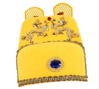 ARTSEWPLY Chapeau Empereur Chinois Ancien Décoratif pour Cosplay et Spectacle Headwear Oriental Traditionnel avec Ornement Dragon Costume pour Adultes