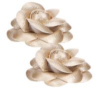 ARTSEWPLY Clips à Fleurs Pour Chaussures Charmes De Chaussure Accessoires Doré Satin Tissu Lot 6 Pièces Femme Décoration Soirée Élégante 6,5 Cm 12