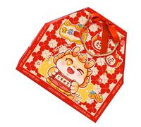 ARTSEWPLY Coffret Présent du Nouvel An du Dragon 2024 - Grosse Boîte à Biscuits en Papier Doré Ruban - Emballage Portable pour Festival de Printemps, Friandises et Bonbons - pour Fêtes et Célébrations