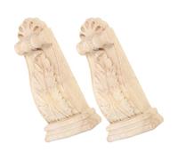 ARTSEWPLY Console Décorative en Bois Massif Sculpté Style Romain 5x11x2,5 Cm, Support D’Angle Rustique Traditionnel Européen, Meuble Décoratif pour Salon Et Mur, Lot De 2 Pièces