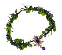 ARTSEWPLY Couronne de Fée Artisanale Violette Forme de V avec Pendentif pour Mariée Accessoire Floral Léger et Nature pour Demoiselle Honneur et Cérémonie