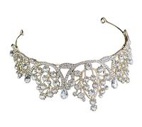 ARTSEWPLY Couronne de Mariage pour Mariée Accessoire Élégant pour Fête Anniversaire et Enterrement de Vie de Jeune Fille de Cheveux