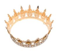 ARTSEWPLY Couronne de Mariée Baroque en Alliage Doré et Tiare de Strass Gouttes D’Eau et Feuilles en Cristal Accessoire Coiffure Mariage et Bal Masqué Bijou Cheveux Élégant