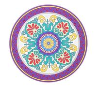 ARTSEWPLY Coussin Rond pour Bol Chantant Bouddhiste Grand Format Imprimé Fleur, Tapis de Protection Antidérapant en Tissu, Accessoire de Contemplation Zen Spirituelle pour Thérapie Sonore