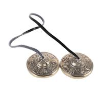 ARTSEWPLY Cymbales de Contemplation en Cuivre 45 CM - Instrument de Percussion Tibétain pour Yoga et Sonothérapie - Carillons Népalais Miniatures pour Relaxation et Bien-être Spirituel