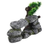 ARTSEWPLY Décor Paysager D'aquarium Montagnes Artificielles et Arbre Simulé, Ornement pour Aquarium d'eau Douce, Roche Décorative pour Cachette Poissons et Refuge Crevettes Betta,