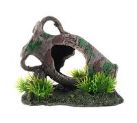 ARTSEWPLY Décoration Aquarium Résine Vintage Vase Cassé Grotte Secrète, Cachette Crevettes et Poissons, Décor Naturel Rustique pour Aquarium Poissons, Tortues, Bocaux, Habitat Sécurisé