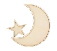 ARTSEWPLY Dessous de Verre en Mosaïque Lune et Étoile, Plaque Vierge en Bois Brut Blanc, Support DIY pour Créations Artistiques, Sous-plat Décoratif pour Plantes et Projets de Mosaïque,