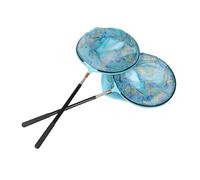 ARTSEWPLY Épuisette Télescopique Manuelle pour Garçon Et Filles, Manche 1,5 m en Acier Inoxydable, Filet Bleu Extensible, Lot De 2, pour Pêche en Étang Et Aquariums