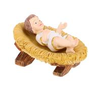 ARTSEWPLY Figurine De Noël Résine De Jésus avec Crèche Statue Décorative Religieuse pour Bureau Et Décoration De Maison Ajoutant Une Touche Festive à Vos Célébrations