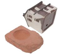 ARTSEWPLY Figurine Maison Miniature pour Aquarium et Micro-Paysage Décor Vintage en Résine Petite Hutte Modèle Artisanal pour Jardin Féerique Bureau et Bonsaï Ornement Décoratif