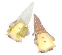 ARTSEWPLY Figurines GNOME Lumineuses de Noël sans Visage Décoration de Table Confortable et Coton PP Homme et Femme Décor Compact