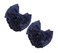 ARTSEWPLY Filets à Chignon Nœud pour Femmes X2, Taille Unique, Filet à Cheveux Professionnel, Adapté aux Hôtesses de L’air et Employées, Usage Quotidien, Maille Fine Bleue