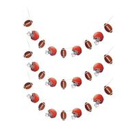 ARTSEWPLY Guirlande en Papier 3 Pièces Forme Casque de Rugby Décoration Suspendue pour Fête Sportive Anniversaire Thème Football Fournitures Scolaires