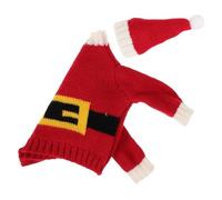 ARTSEWPLY Housse de Bouteille de Vin de Noël en Acrylique Laine Ensemble 2 Pièces Pull et Chapeau Mini Bouteille Décoration Festive pour Fêtes de Noël Fournitures Présents et Ambiance