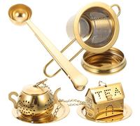ARTSEWPLY Infuseur à Thé Acier Inoxydable Doré Cuillère et Passoire Double Usage Filtre à Thé Chinois pour Infusion sans Résidus Pratique