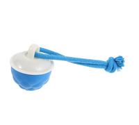 ARTSEWPLY Interactif pour Chiens Petits Balle Sauteuse Rechargeable Bleue avec Sons D’Oiseaux Réalistes, Corde à Mâcher à L’Herbe à Chat, Stimulation Ludique Intérieure et Extérieure