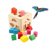 ARTSEWPLY Jouet Perroquet en Blocs de Bois Non Toxiques, Jeu Éducatif à Lancer, Taille Petite, pour Calopsittes et Perruches, Favorise L’Exercice et L’Exploration des Oiseaux en Cage