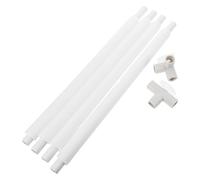 ARTSEWPLY Kit 6 Pièces de Tubes en Acier Inoxydable 58 CM avec Mousse pour Barrière de Parc Bébé Accessoires de Réparation avec Ventouses T et Triangle Pièces Détachées pour Barreaux de