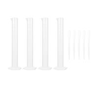ARTSEWPLY Kit De Cylindre Gradué Plastique 9 Pièces 4 x 100 Ml 5 Pipettes 3 Ml Précision Volumétrique Laboratoire École Usage Domestique