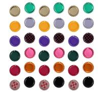 ARTSEWPLY Kit Fabrication Bijoux DIY 50 Capsules de Bière Aplaties Percées, Bouchons de Bouteille pour Pendentifs Photo, Loisirs Créatifs et Création de Bijoux, Couleur Couleur Aléatoire