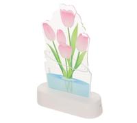 ARTSEWPLY Lampe Tulipe Illusion Lumineuse LED Rose Veilleuse de Nuit pour Chambre Décoration Ambiance Douce sans Pile