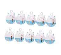 ARTSEWPLY Lot de 10 Clochettes Décoratives Bleu Blanc 24x17mm DIY pour Bijoux Pendentifs Chat, Accessoire Créatif, Décoration Suspendue Fêtes Noël et Loisirs Créatifs
