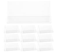 ARTSEWPLY Lot de 10 Porte-Cartes de Table Transparents en Plastique Pet Format 12X6 CM Double Face de V Plaques Signalétiques Effaçables à Sec pour Réunions et Événements Professionnels