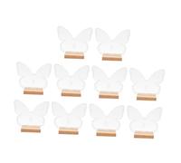 ARTSEWPLY Lot de 10 sets de Panneaux Réservés en Acrylique Transparent 2Mm Socles Bois Marque-Places Mariage Plan de Table Élégant pour Banquet et Fête